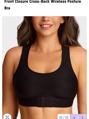 Front-Closure Wireless Posture Bra - Black
